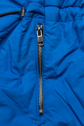 Kobaltkék színű steppelt könnyű kabát
