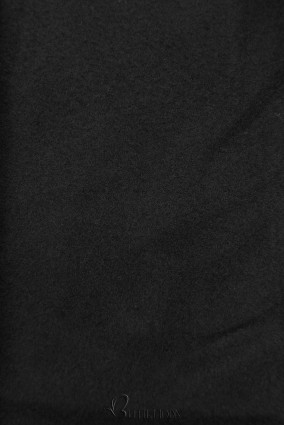 Fekete színű hosszú felső kapucnival