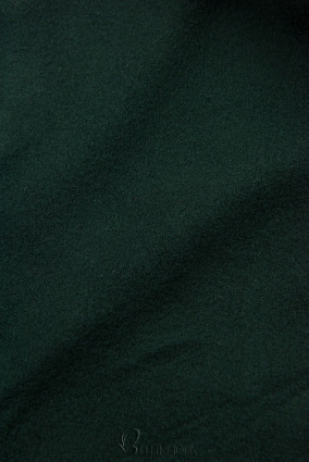 Smaragdzöld színű hosszú felső kapucnival