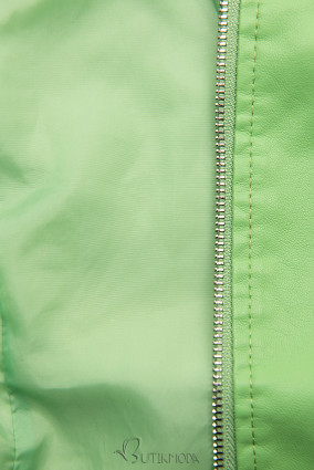Almazöld színű basic műbőrdzseki