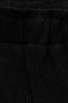 Fekete színű laza nadrág derekán gumival