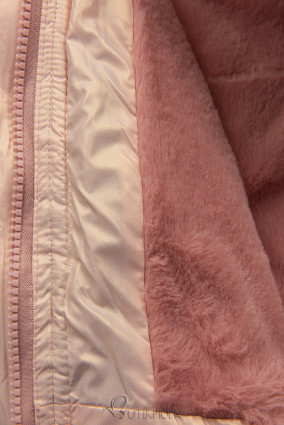 Rózsaszínű gyerek kabát levehető kapucnival