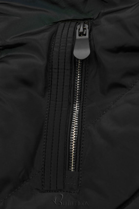 Steppelt átmeneti kabát - fekete színű