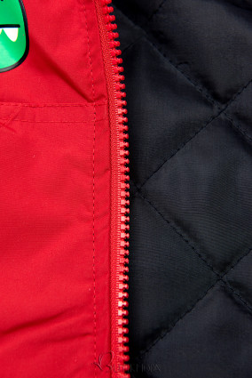 Piros színű kapucnis dzseki DINO