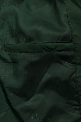 Sötétzöld színű kabát az őszi/téli időszakra