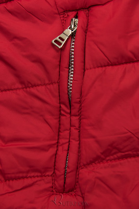 Piros és barna színű kifordítható kabát béléssel