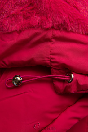 Övtáskával ellátott fukszia rózsaszínű kabát