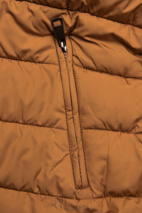 Fekete és karamellszínű kifordítható téli kabát
