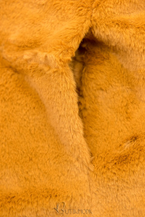 Sárga színű kifordítható kabát plüssel