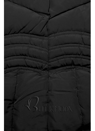 Fekete színű téli kabát FASHION