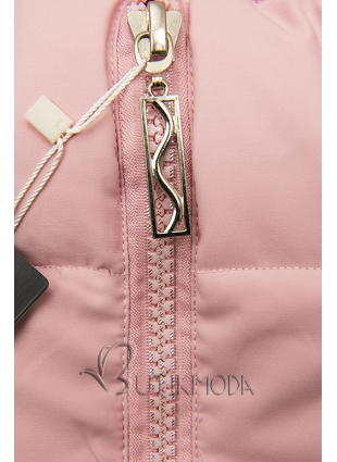 Steppelt téli kabát - rózsaszínű