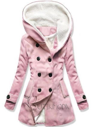 Rózsaszínű téli kabát
