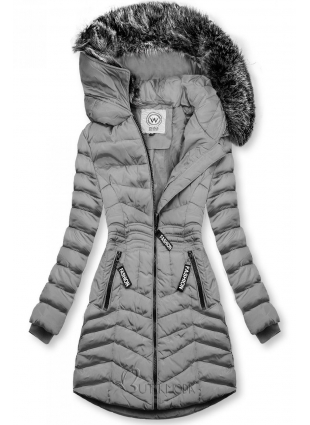 Szürke színű téli kabát FASHION