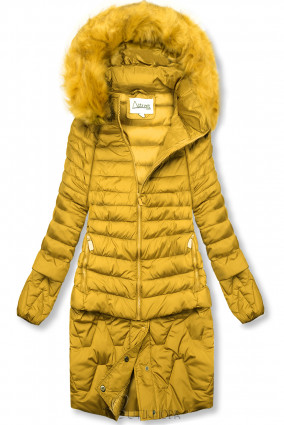 Sárga színű kombinált kabát
