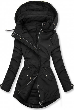 Kifordítható kabát behúzással - fekete színű