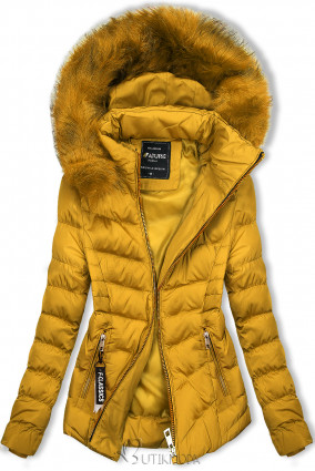 Mustársárga színű kabát az őszi/téli időszakra