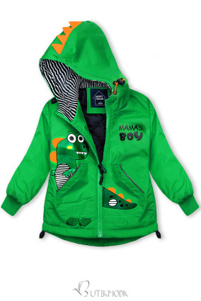 Zöld színű kapucnis dzseki DINO
