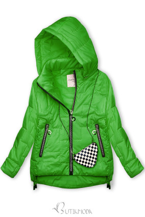 Zöld színű kapucnis dzseki