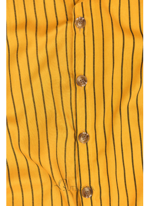 Sárga színű csíkos midi ruha