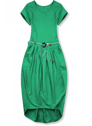 Zöld színű midi ruha basic stílusban