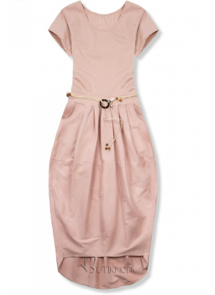 Rózsaszínű midi ruha basic stílusban