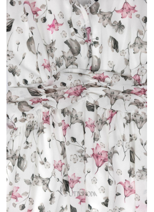 Fehér színű virágmintás maxi ruha Rafaela