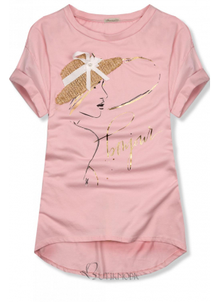 Rózsaszínű póló Bonjour
