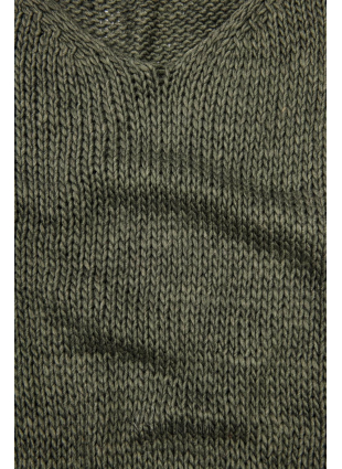 Khaki színu kötött pulóver