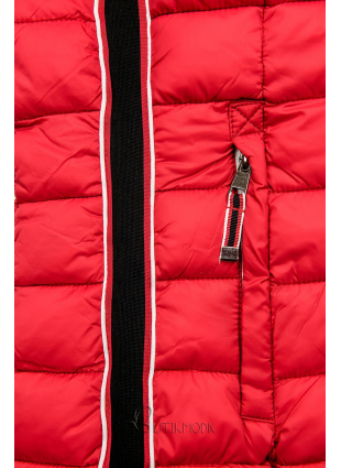 Piros színű könnyű steppelt dzseki