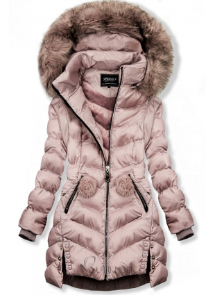 Rózsaszínű téli kabát/mellény