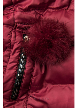 Vörös színű téli kabát/mellény