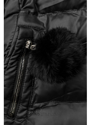 Fekete színű téli kabát/mellény