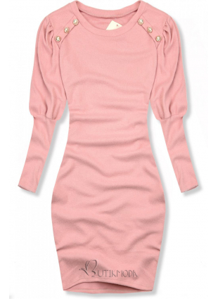 Rózsaszínű elegáns ruha, testhezálló fazonban