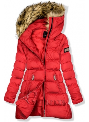 Piros színű téli kabát/mellény