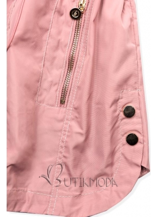 Rózsaszínű könnyű parka kabát