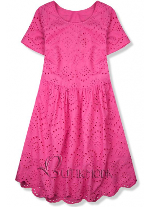 Rózsaszínű, bő szabású lyukacsos ruha