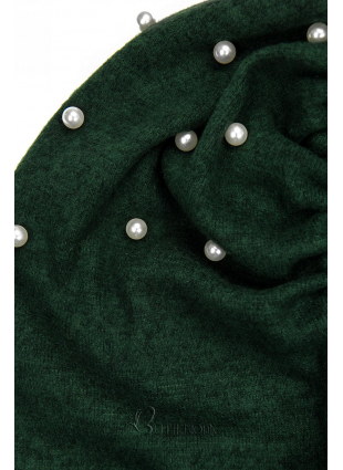 Zöld színű elegáns ruha gyöngyökkel