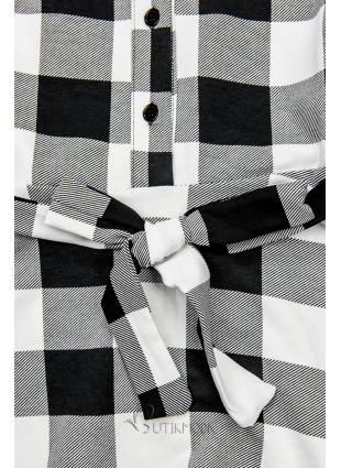 Fekete és fehér színű kockás ruha
