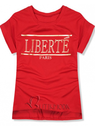 Piros színű póló Liberté Paris