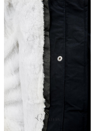 Parka kabát levehető béléssel - kék színű