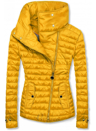 Sárga színű steppelt tavaszi dzseki