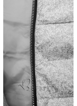 Szürke színű tavaszi dzseki, melírozott mintával