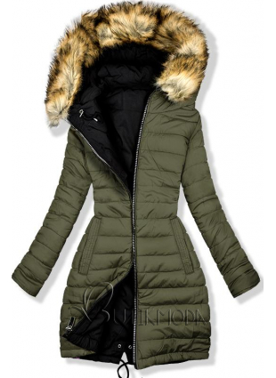 Fekete és kheki színű kifordítható kabát
