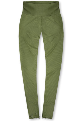 Zöld színű rovátkolt leggings