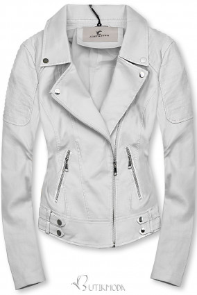 Fehér színű motoros dzseki