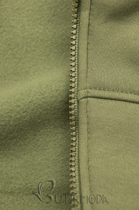 Hosszított felső kapucnival - khaki és szürke színű
