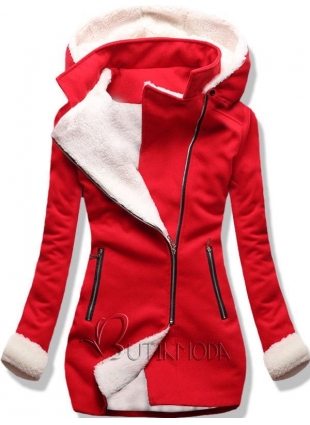 Piros színű női kabát 8940