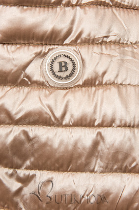 Bronzszínű steppelt dzseki mintás béléssel