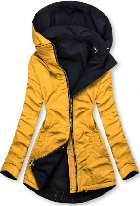 Kifordítható kabát - sötétkék és sárga színű