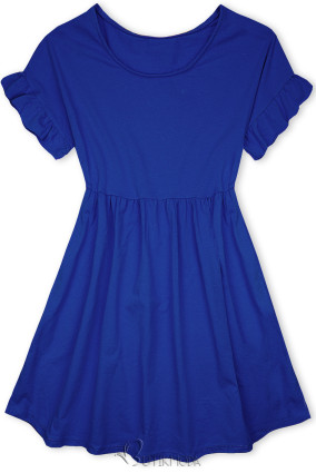 Kék színű A-vonalú pamut ruha